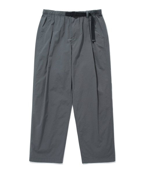 Woven Semi-wide Buckle Pants Charcoal