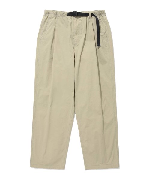 Woven Semi-Wide Buckle Pants Beige