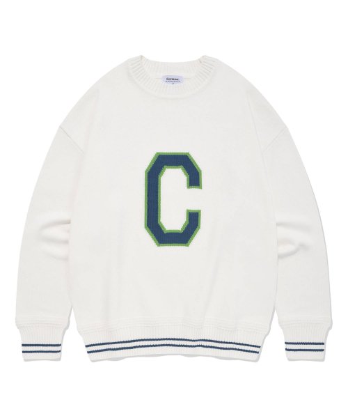 C Logo Crew Neck Knitwear Ivory