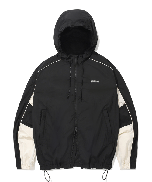 Lightweight Color Block Windbreaker Black