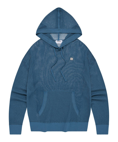Authentic Mesh Knitwear Hoodie Ash Blue