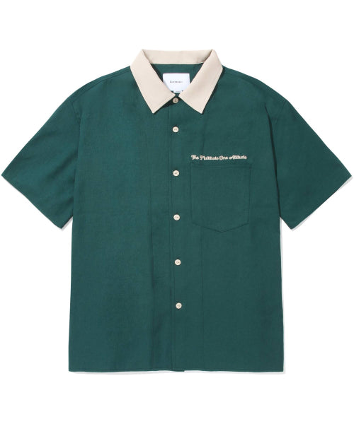 Lettering Resort Half Shirt Green