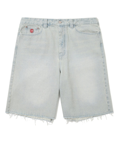 Wide Bermuda Denim Shorts Light Blue