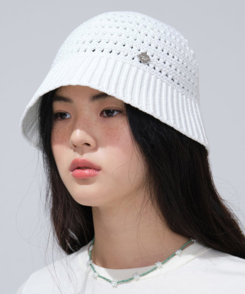 Summer knit hat ivory