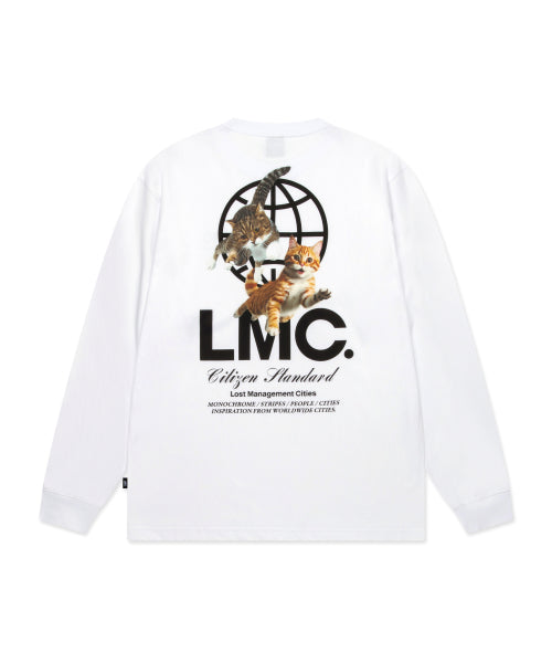 FLYING CATS LONG SLV TEE White