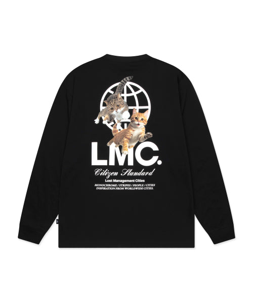 FLYING CATS LONG SLV TEE Black