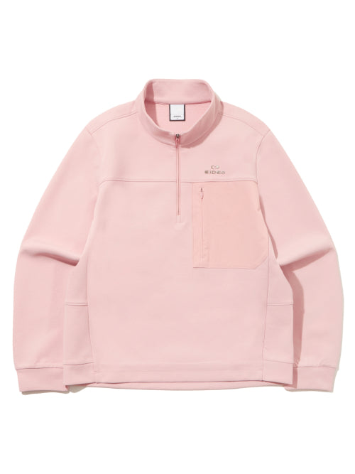 THERMOLOCK CROP Women's Long-Sleeved Zip-Up T-shirt_Indian Pink