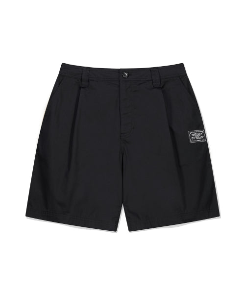 Logo label chino short pants black