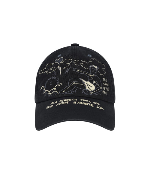 Two-tone graphic ball cap black