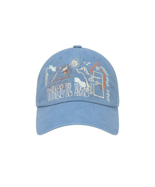 Graphic ball cap sky blue