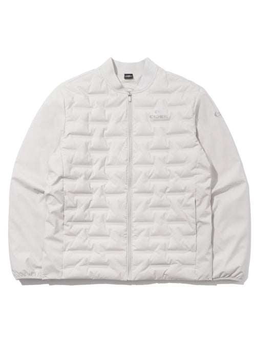POP Welding Men's Slim Round Down Jacket_OATMEAL GREY