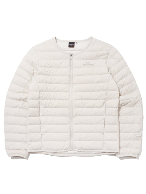 POP Quilting Women's Slim Round Down Jacket_OATMEAL GREY