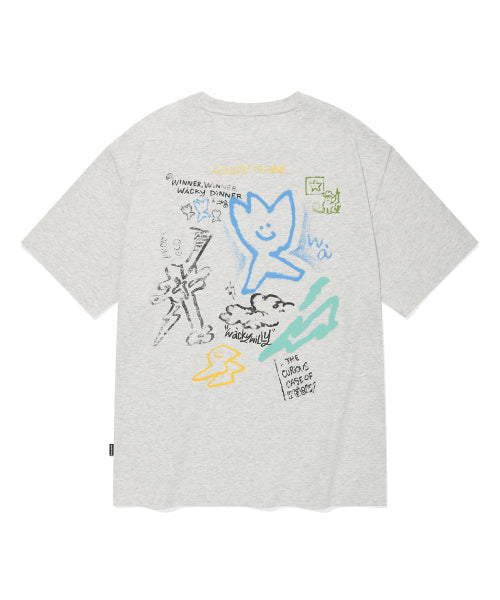 Spray Graphic Short Sleeve T-shirt Light Gray