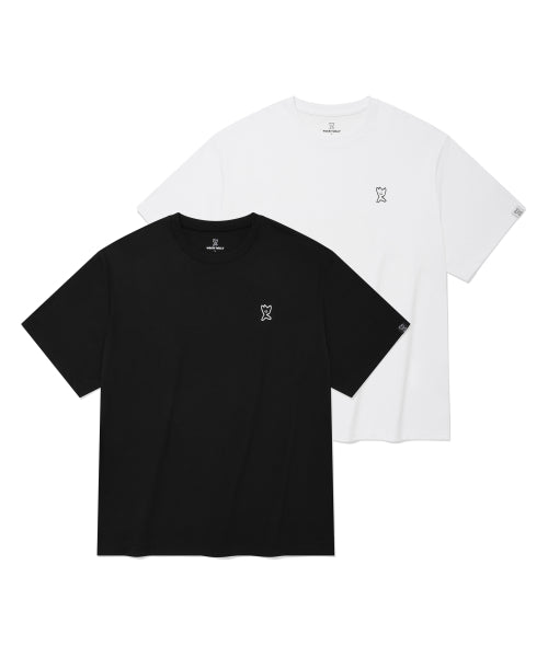 [2PACK] Logo Short-sleeved T-shirt White/Black