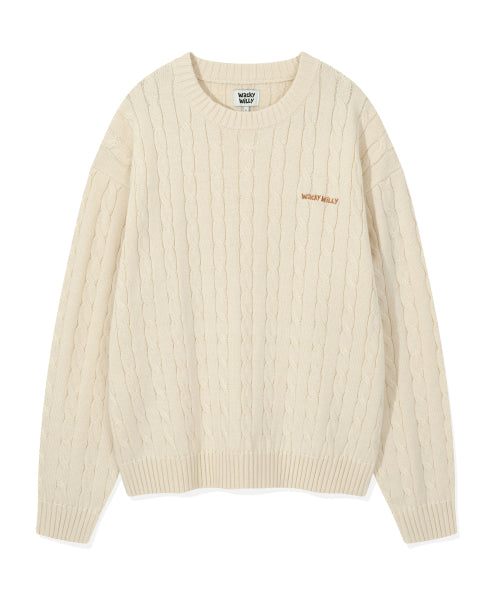 Basic Cable Tissue Pullover Cream