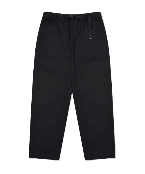 Webbing Belt Cotton Pants Black