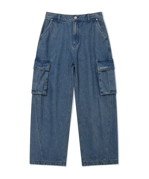 cargo denim pants blue