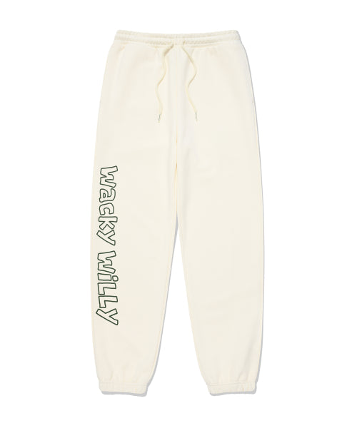 typo graphic sweatpants cream