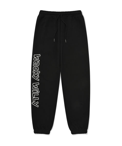 typo graphic sweat pants black