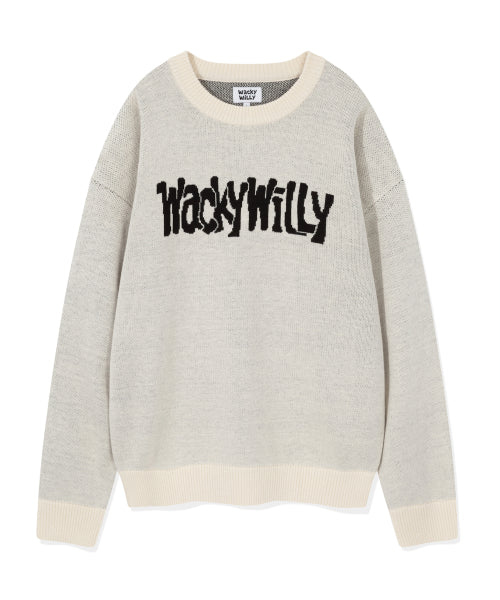 Lettering Pullover Sweater Ivory