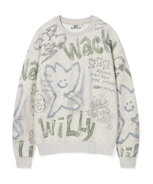 Spray graphic sweatshirt oatmeal