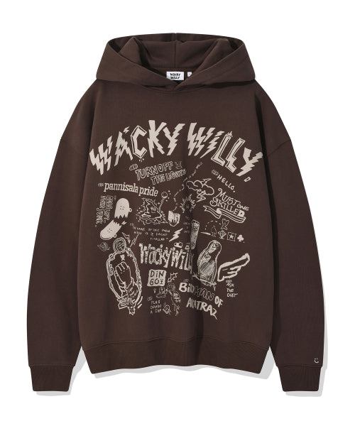 Graffiti Graphic Hooded Brown