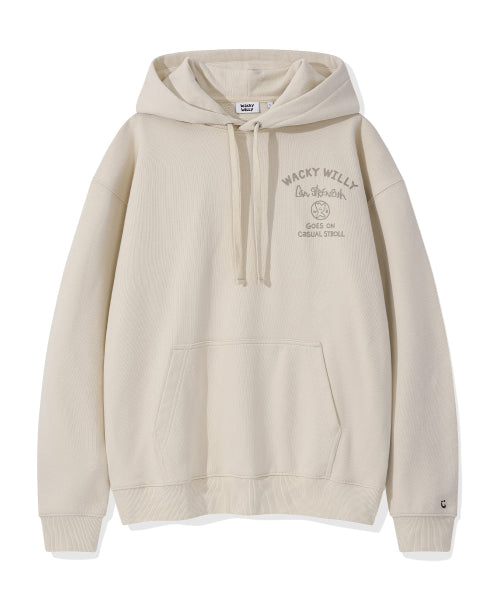 Lettering Heavy Zuri Hood Beige