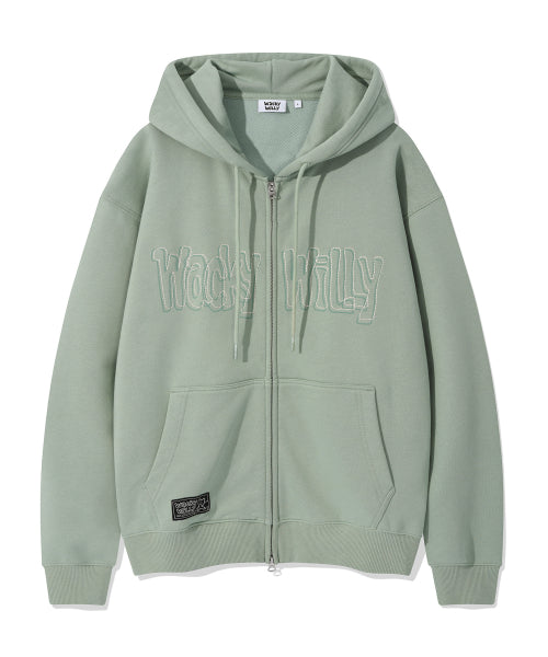 아플리케 후드집업 그린
