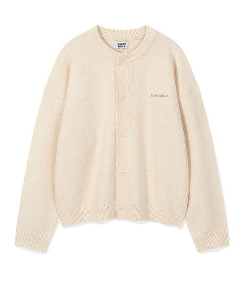 round neck cardigan cream