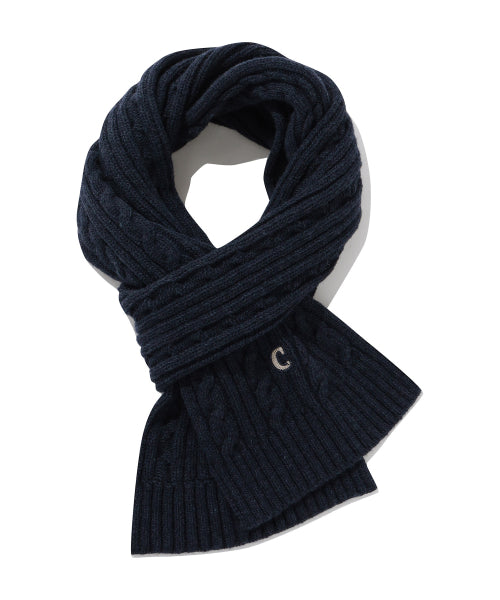 AUTHENTIC C LOGO CABLE WOOL MUFFLER