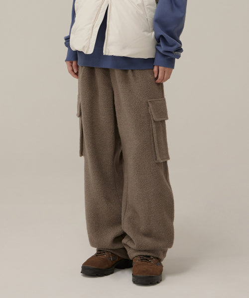 [SET-UP] BOUCLE SEMI-WIDE CARGO PANTS