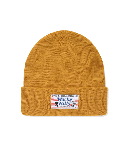 Wakiwili label beanie mustard