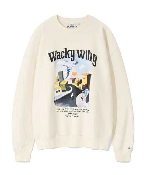 Illustration Artwork Sweatshirt Cream