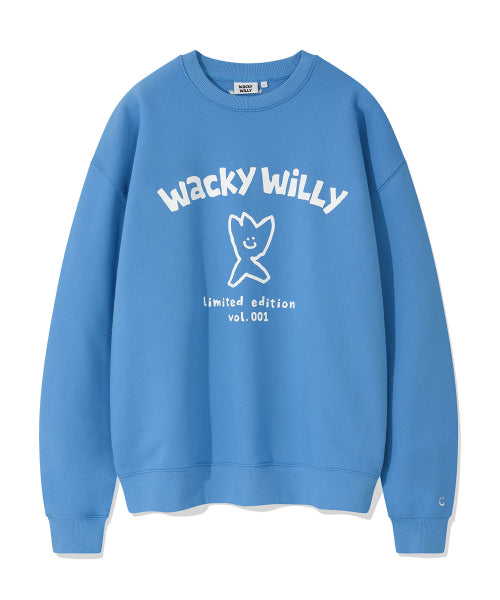 Logo typo graphic sweatshirt blue