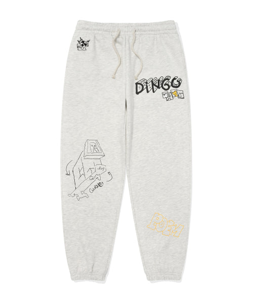 Graphic sweatpants oatmeal