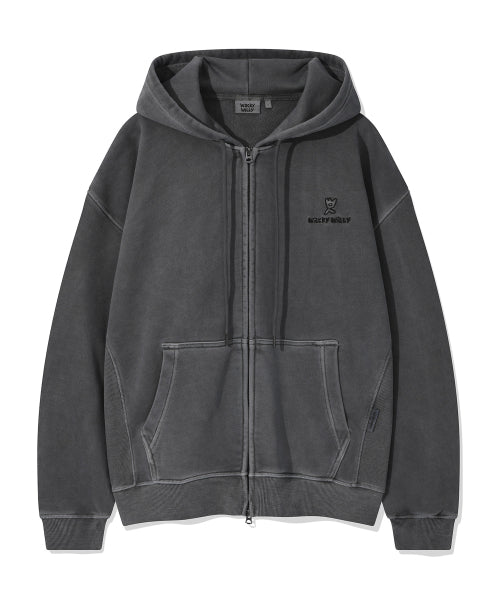 Pigment Hood Zip-Up Charcoal