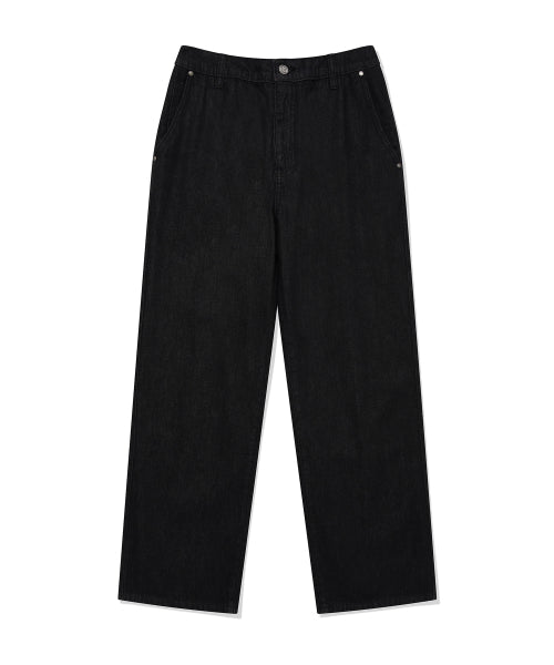 straight denim pants black