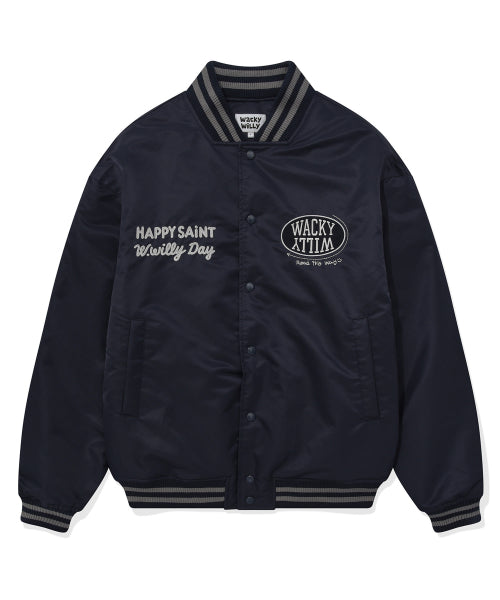Nylon Varsity Jumper Navy
