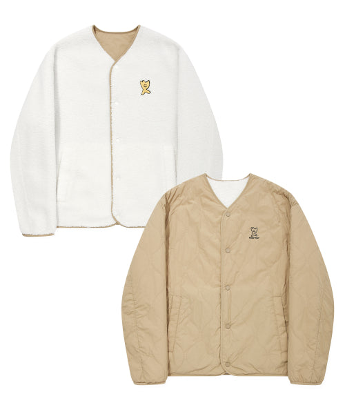 quilting fleece reversible jumper cream
