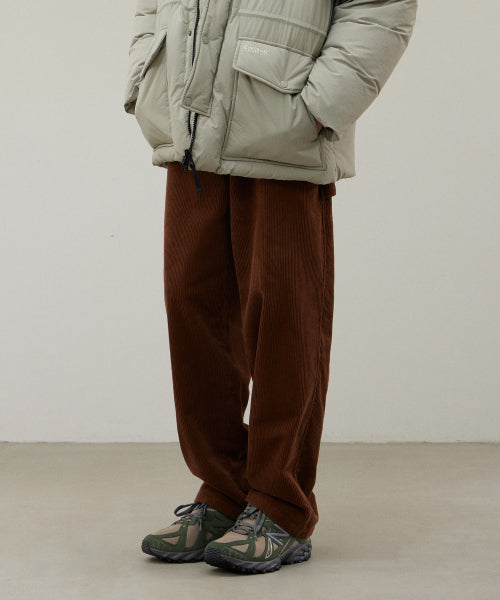 [FABRIC BELT] CORDUROY SEMI-WIDE PANTS