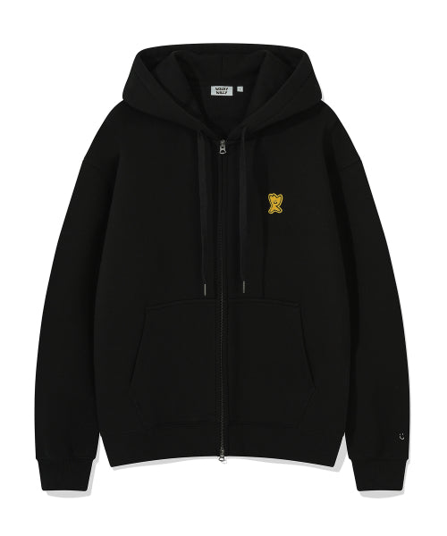 Logo Wappen Napping Hooded Zip-Up Black