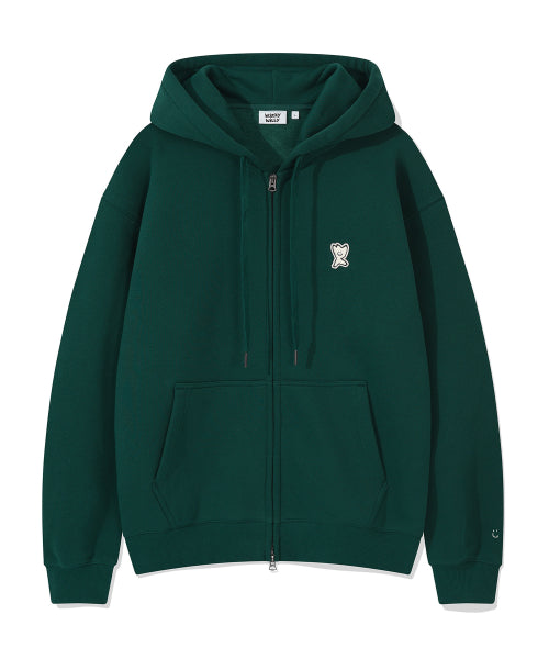 Logo Wappen Napping Hooded Zip-Up Green