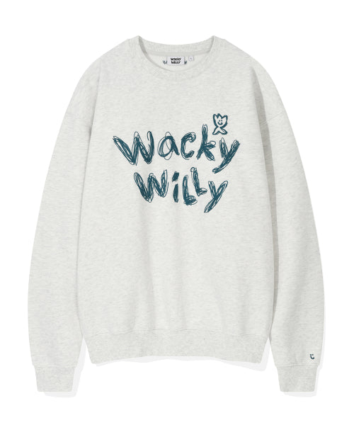 typo embroidered napping sweatshirt light gray