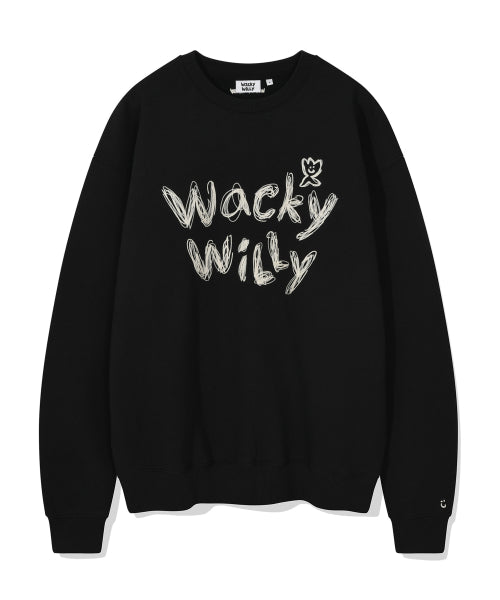 typo embroidered napping sweatshirt black