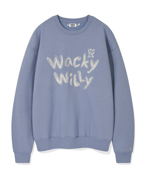 typo embroidered napping sweatshirt blue