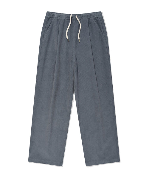 Corduroy banding pants blue