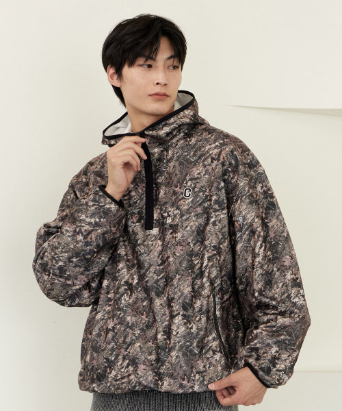 C LOGO FLEECT OVER FIT HOODIE ANORAK