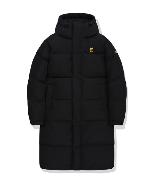 Logo Wappen Hood Long Down Jumper Black