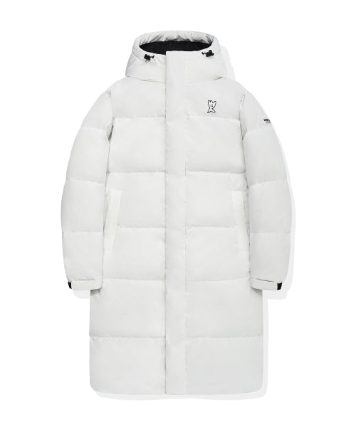 Logo Wappen Hood Long Down Jumper White