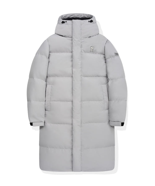 Logo Wappen Hood Long Down Jumper Light Gray